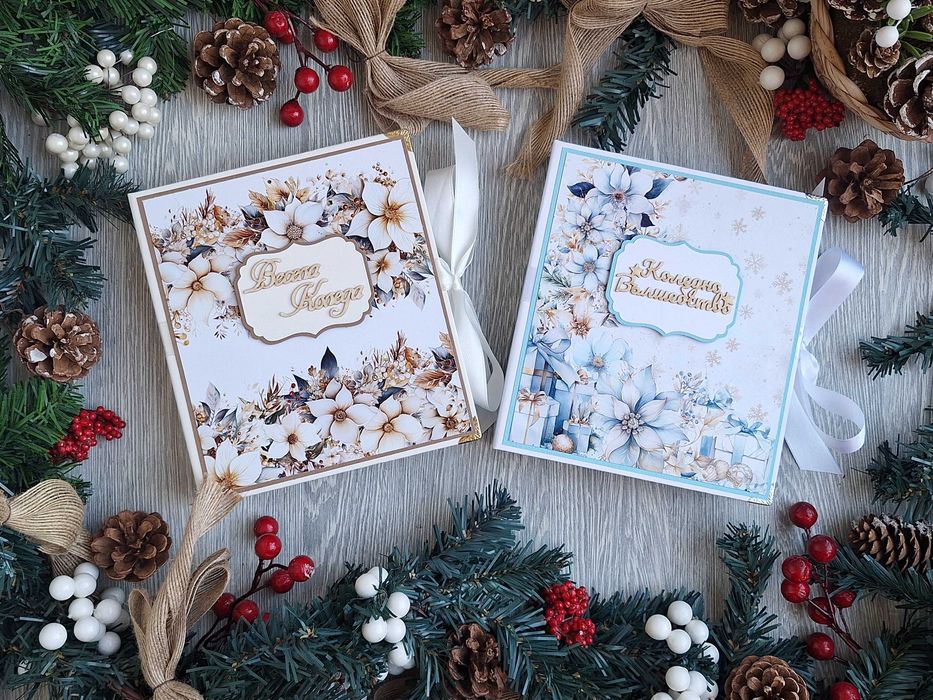 Коледен албум "Зимна приказка" в бяло, ръчна изработка /53.48