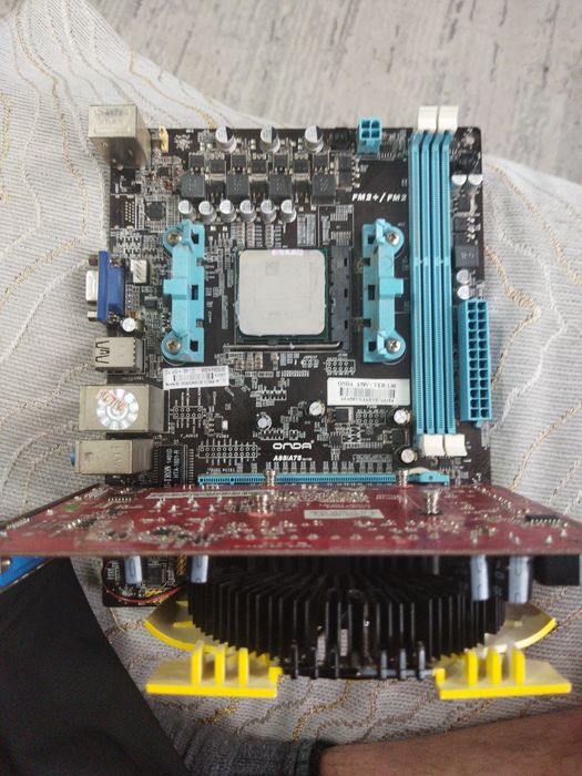 Комплект мать проц видюха