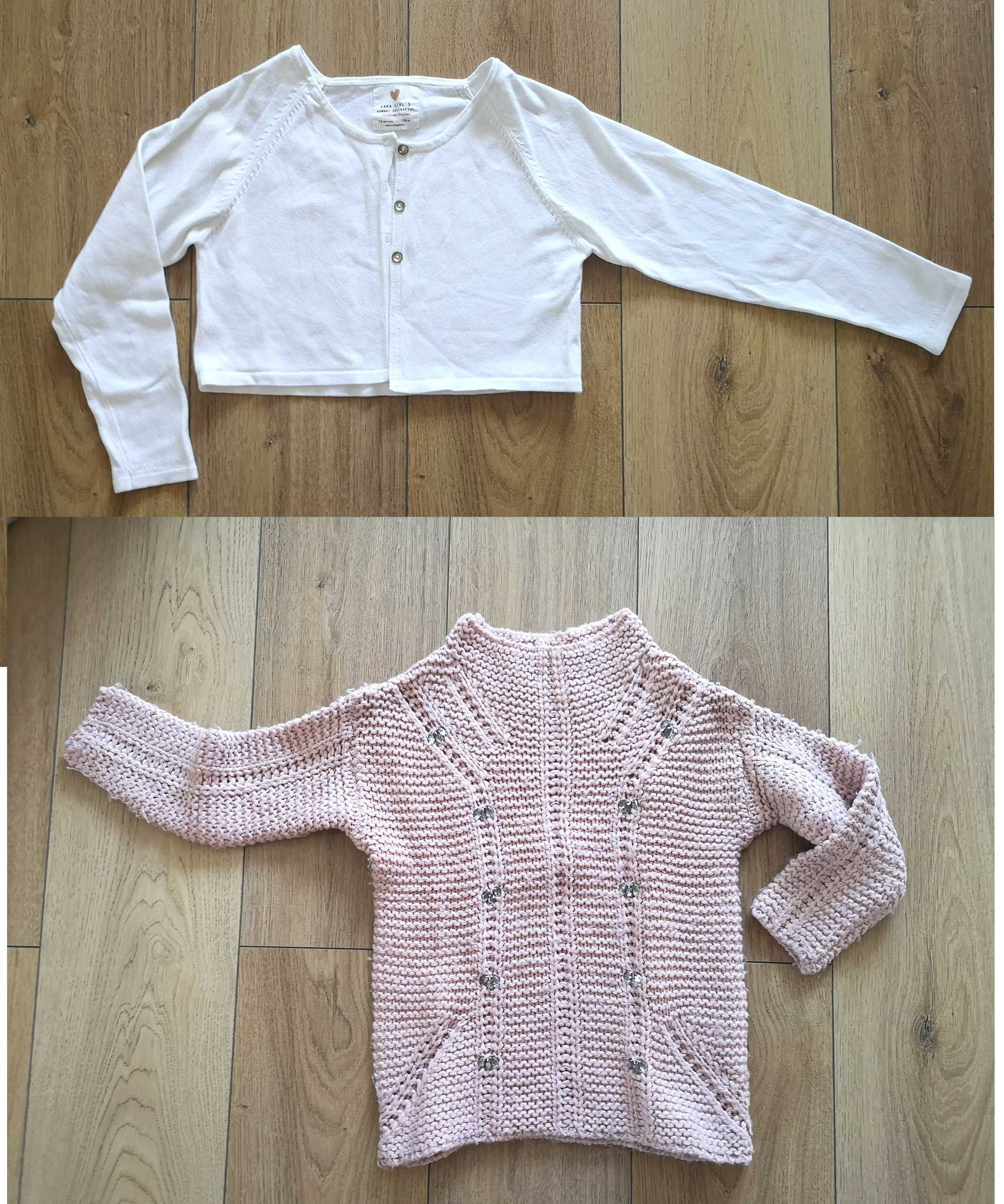 Set 2 puloverase pulover bluze Zara Girls 5-6 ani roz pal alb