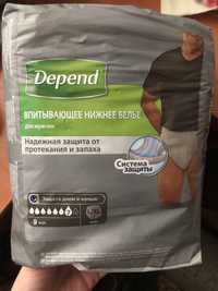 DEPEND впитывающее белье для мужчин, размер L. В упаковке 9 штук.