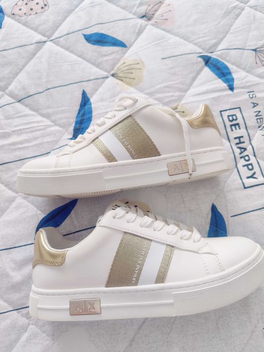 Armani ExchangeXDX027 - Alb / Auriu Pantofii sport casual