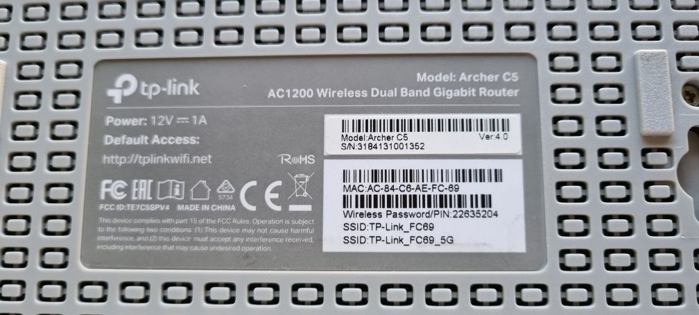 Router TP-Link Archer C5 v4 AC1200