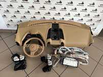 Kit Airbag complet PORSCHE CAYENNE (92A) beige crem plansa bord piele volan centuri cortina airbag 2010-2016