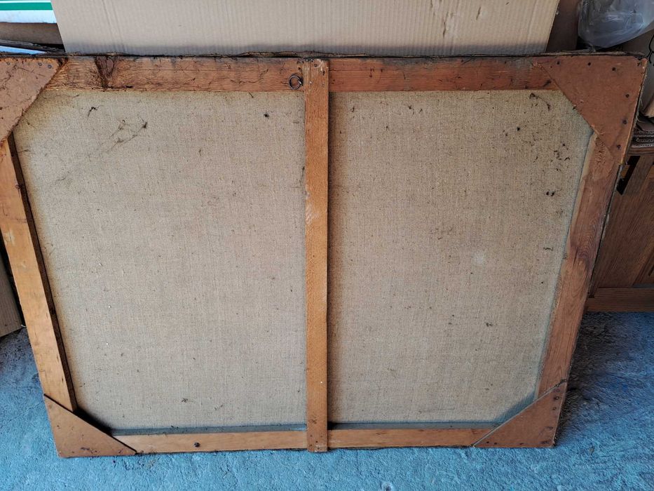 tablou pictura pe panza semnat c lecca 100 /75 m