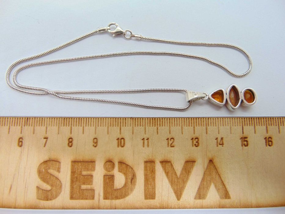 Lant si pandantiv din argint cu citrin