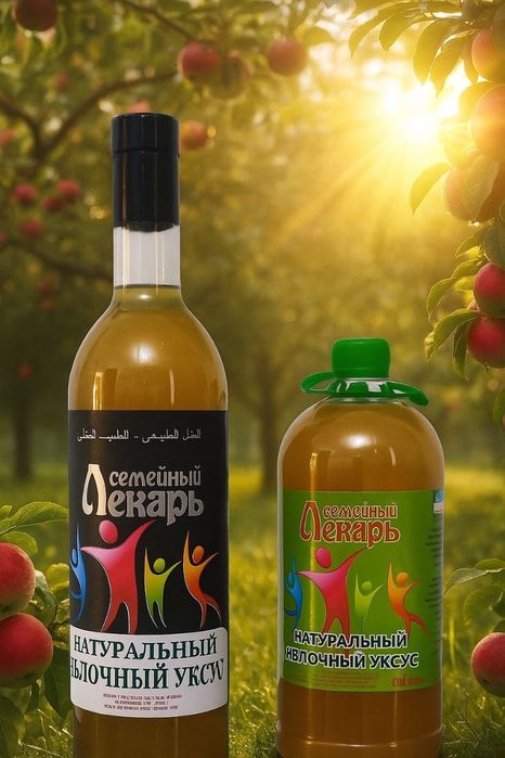 Живой Яблочный Уксус 5%. "Семейный лекарь"