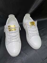 Giuseppe Zanotti White Croc Leather Sneakers