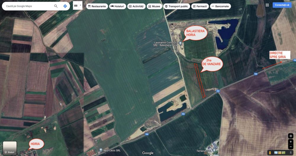 Vând 2ha teren extravilan-șoseaua Arad-Horia-Șiria - lângă BALASTIERA