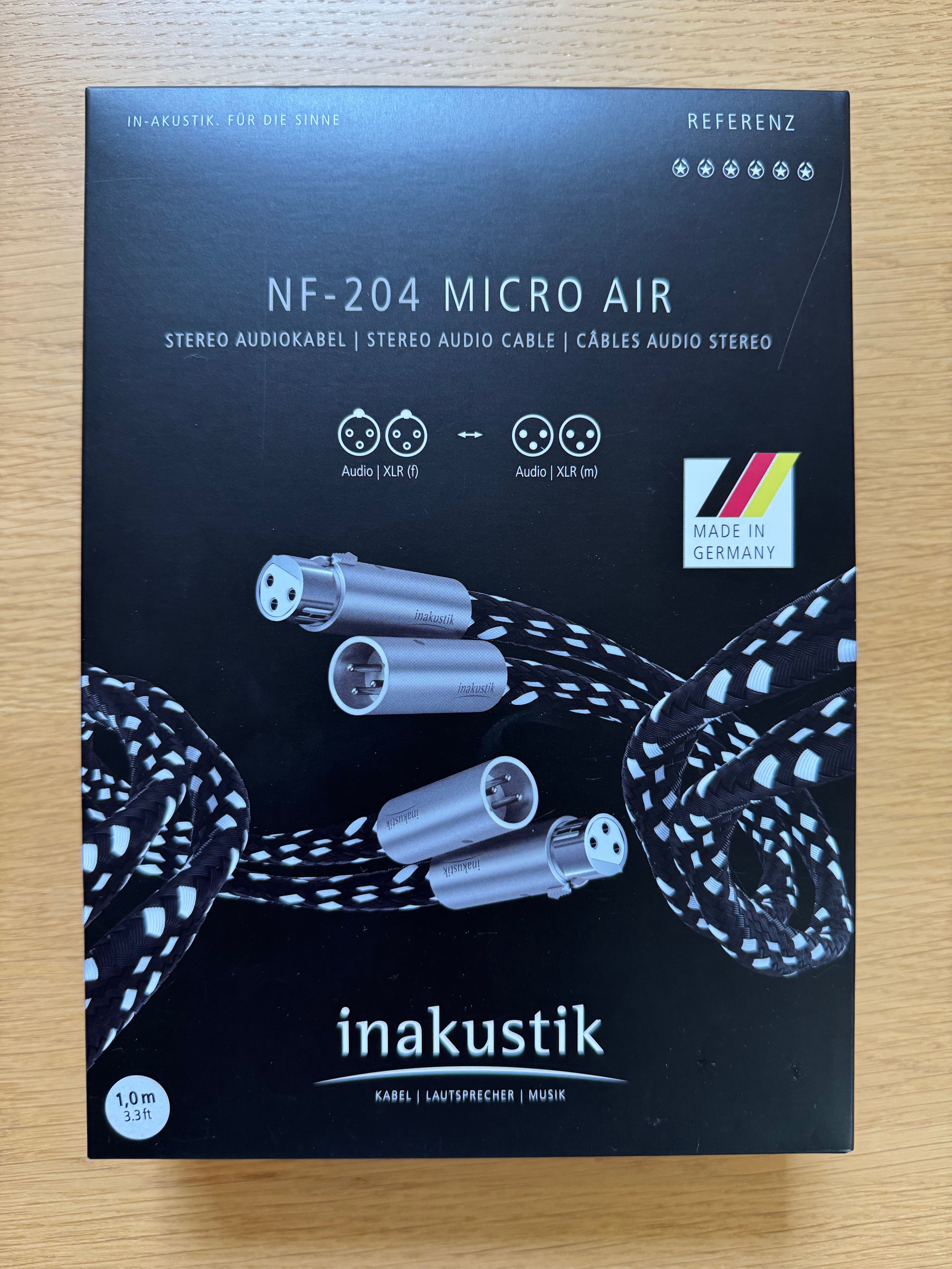 Inakistik Reference NF-204 XLR стерео аудио кабел - 1,00м + подарък