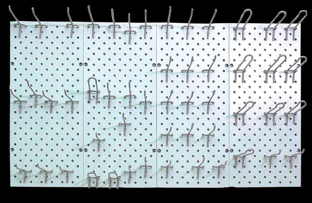 Teshilgan panel, перфопанель, do'konda ilgaklar uchun panel