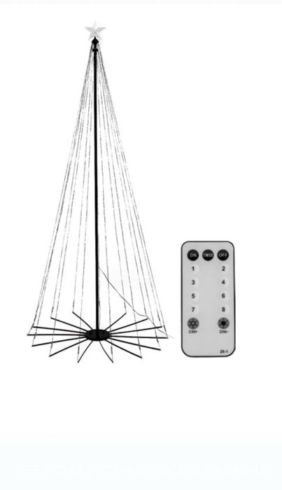 Brad de Craciun Conic cu 627 de Becuri LED Telecomanda
