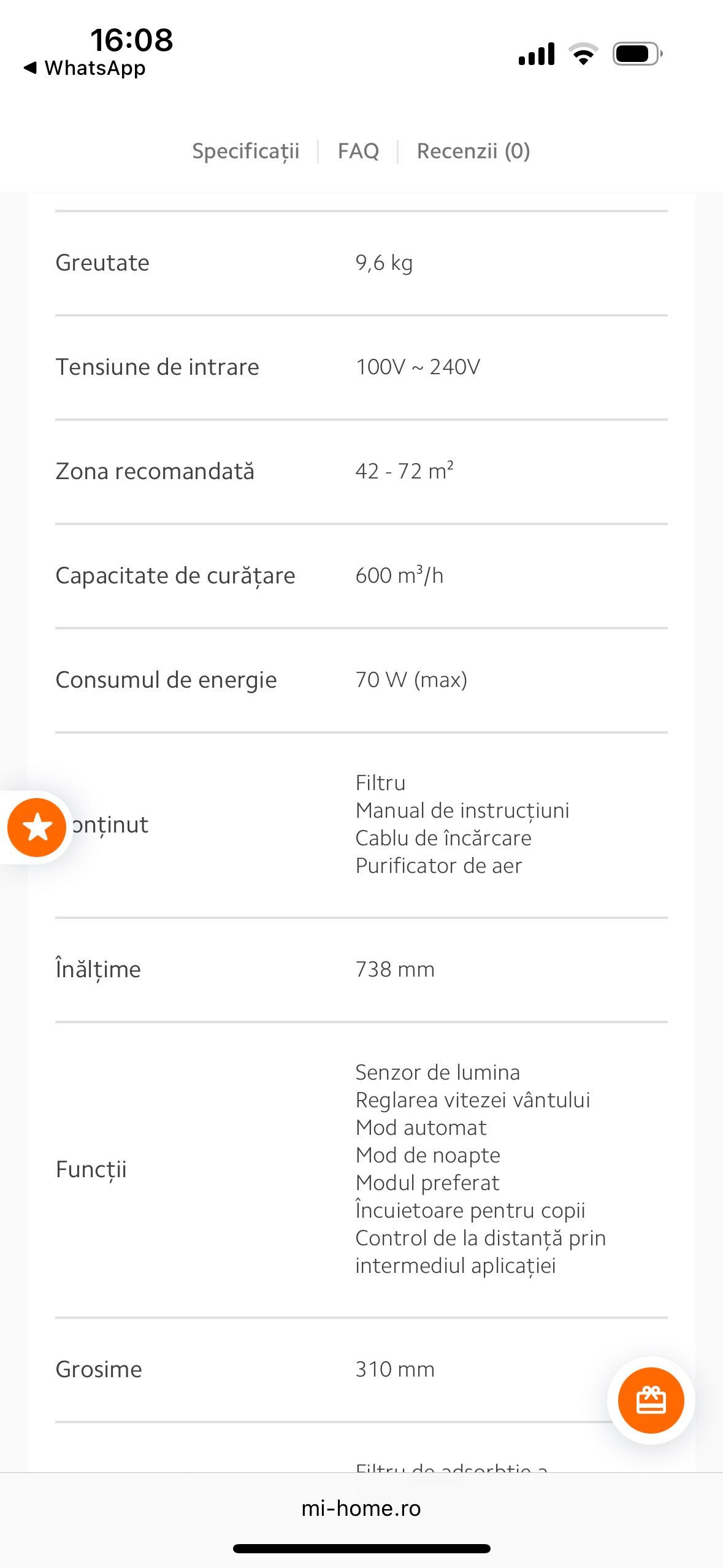Purificator aer Mi Air Purifier Pro H