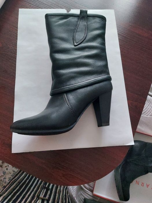 Сапоги зимние, кожаные, р-р  39 , новые