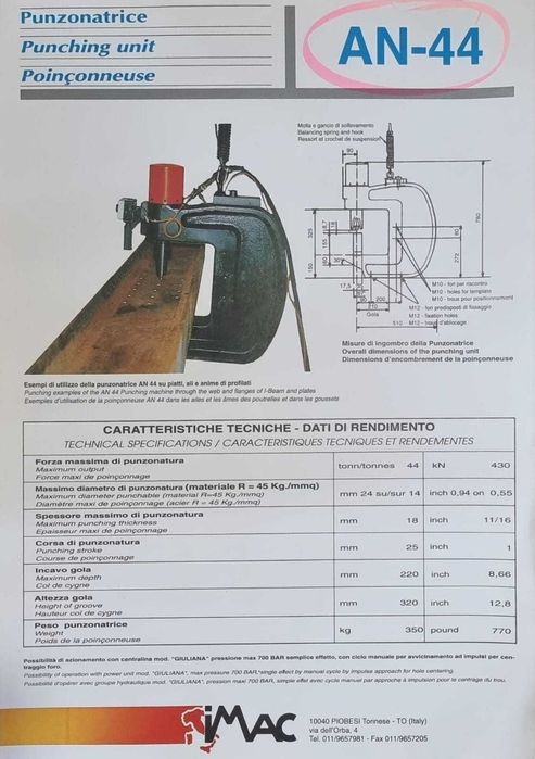 Masină de gaurit portabila prin ștanțare
