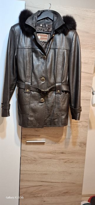 Geaca dama piele naturala romaneasca cu captusala pe fermoar