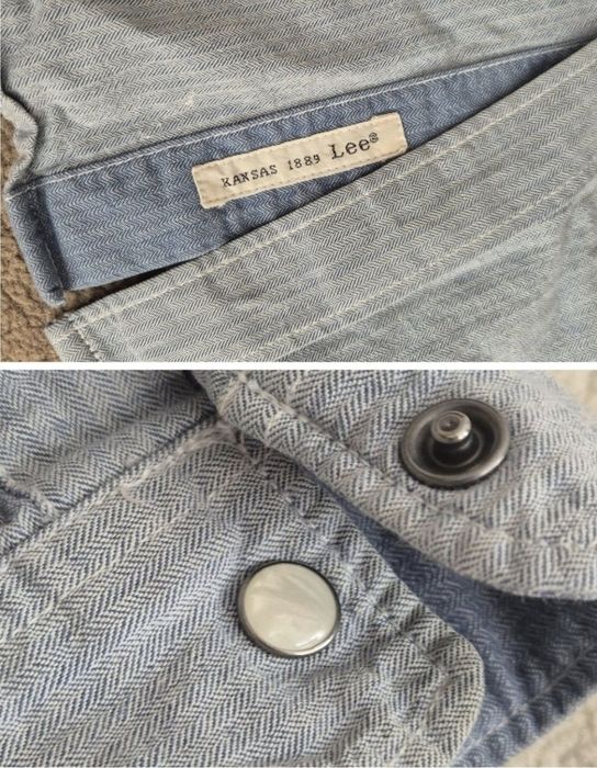 Camasa de blugi, bărbaţi, Lee, Slim Western Albastru, M / L