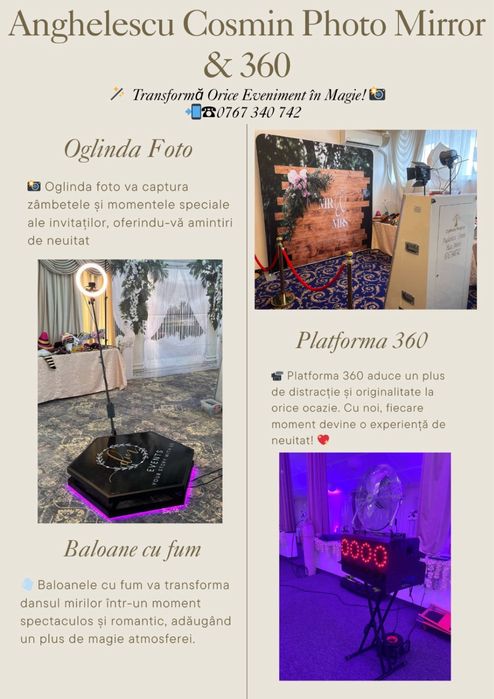 Platforma 360, Oglinda Foto, Baloane cu fum