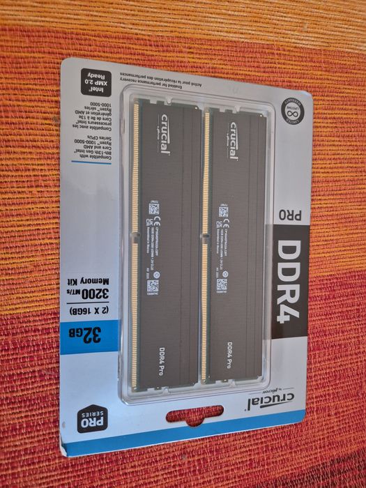 32GB DDR4-3200 Kit sigilat Crucial Pro 2 x 16GB memorie RAM PC