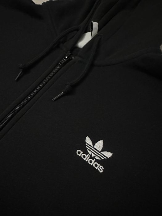 Adidas Originals Trefoil essentials full-zip hoodie in black
