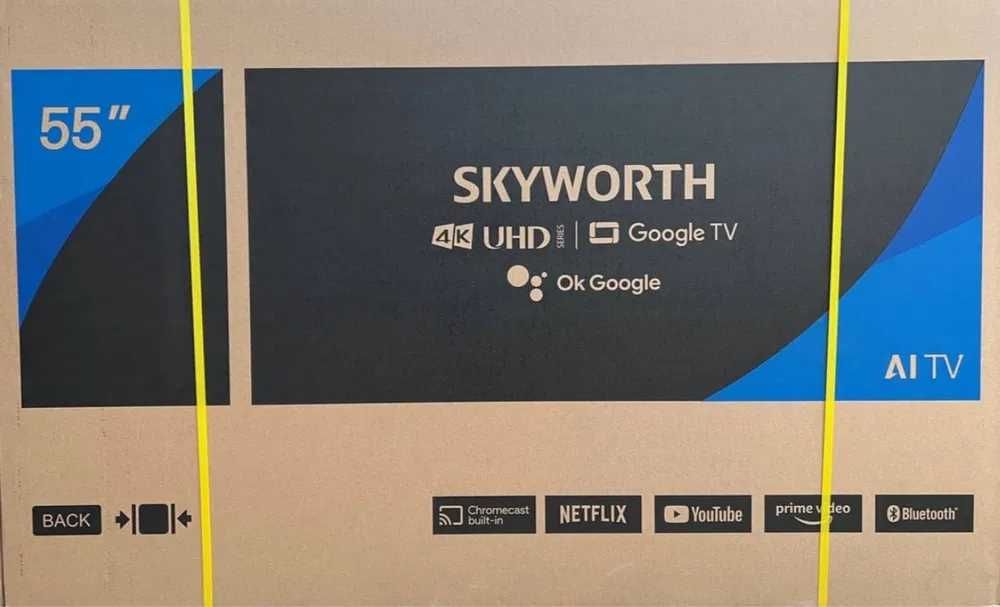 Телевизор SKYWORTH Android 4K 75/65/55/50/43 + к бонус прошивка канали