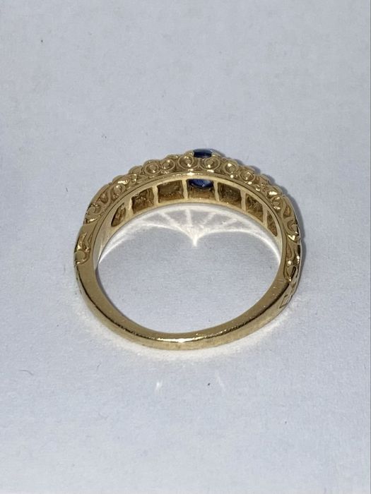Inel aur 18kt.cu diamante 0.75ct.si safire