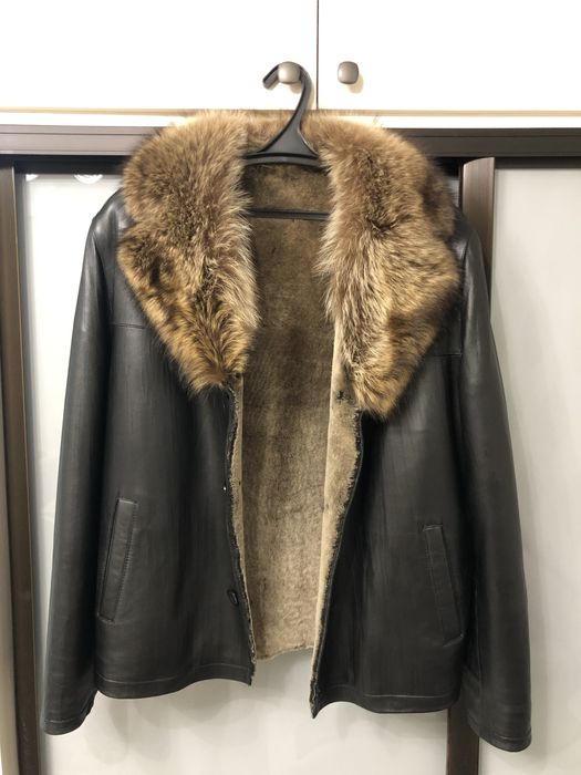 Мужская дубленка, натуральная кожа и мех