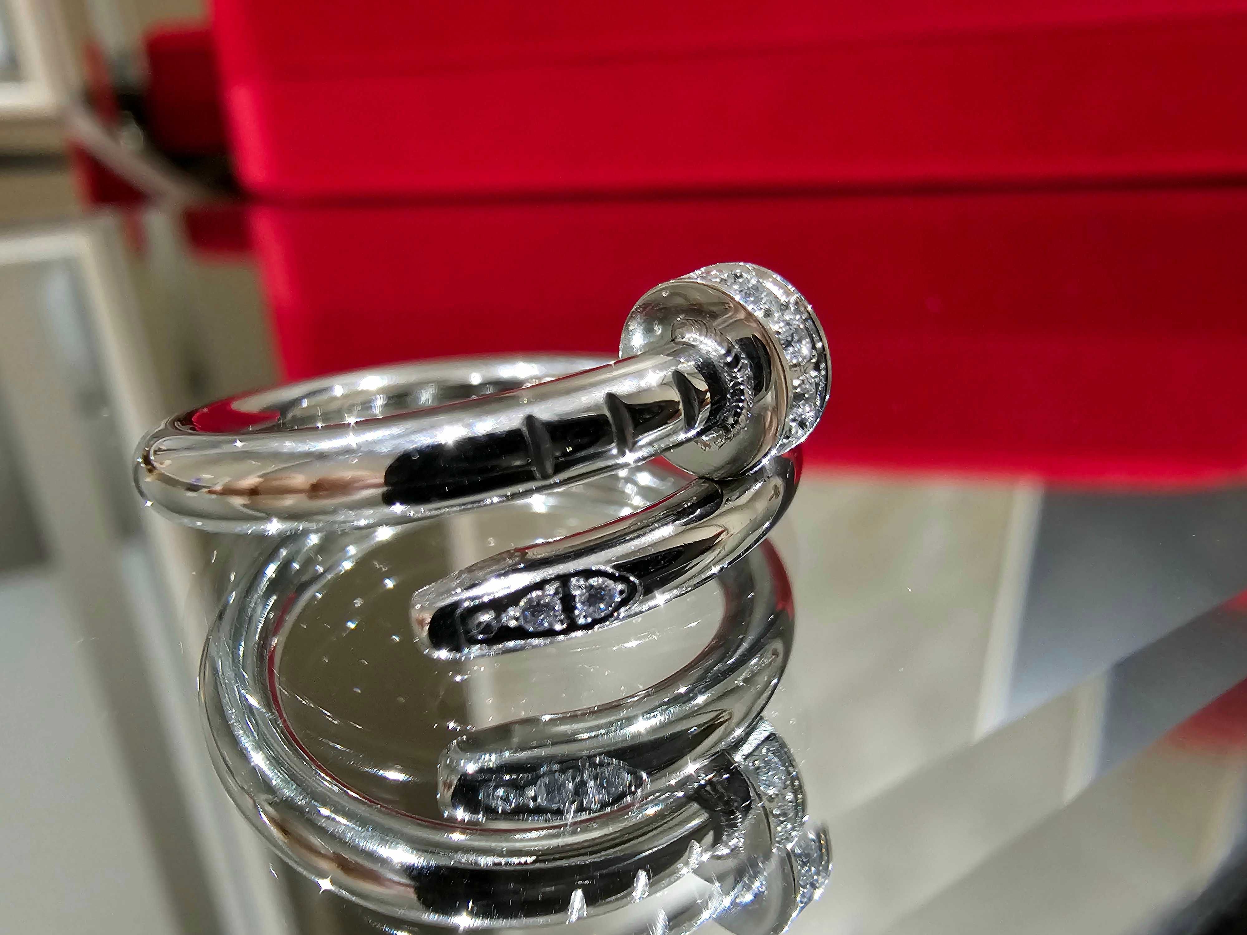 CARTIER Nail Juste un Clou Classic Silver Diamonds Пръстен Пирон