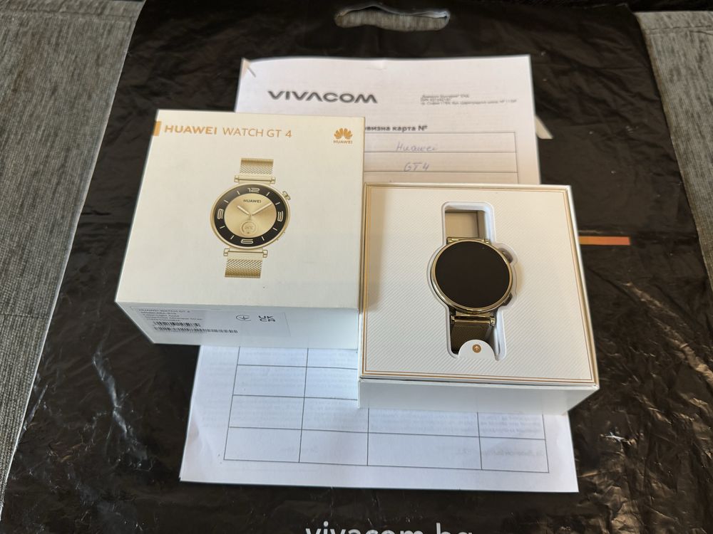 *** КАТО НОВ 48mm Huawei Watch GT 4 Yettel Гаранция 2025г. Gold