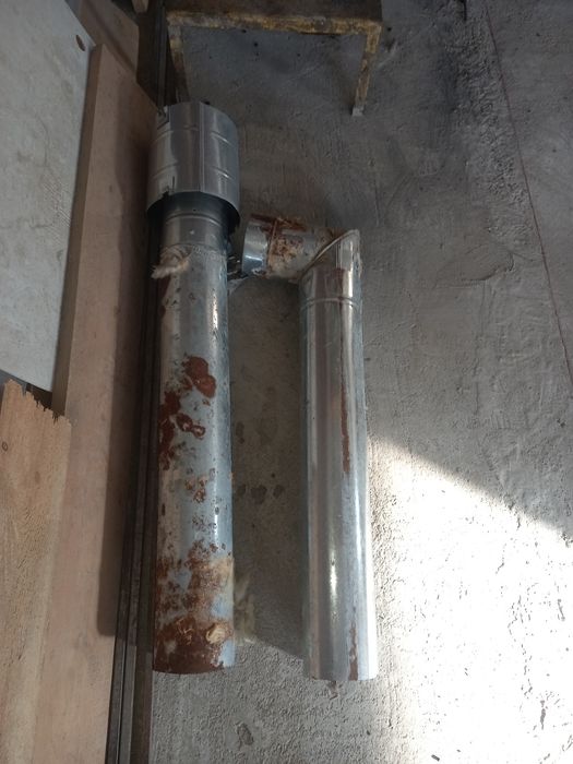 Труба катёлға диаметірі 120 мм. Басында желден қорғайтын затымен