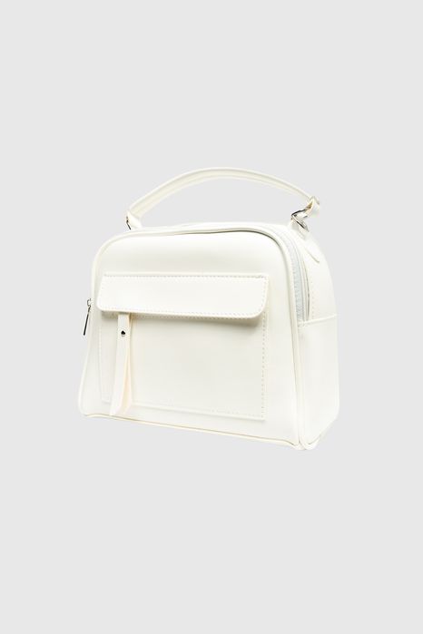 НОВО! ЛИКВИДАЦИЯ! Спортно елегантна дамска чанта с две отделения-бяло