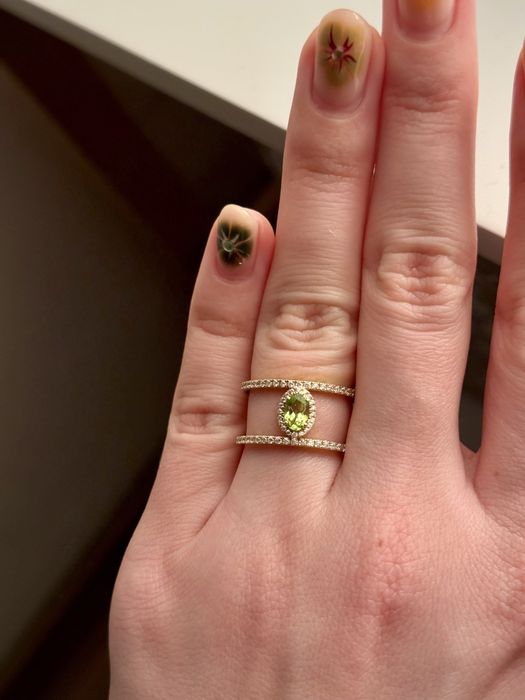 Inel aur 14k duo cu pietre