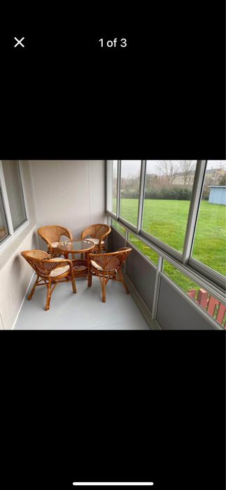 Комплект маса с четири стола за тераса