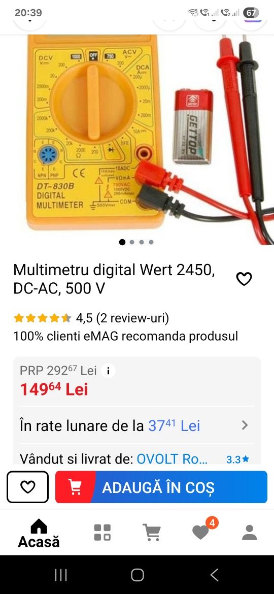 Multimetru digital Wert 2450 DC AC