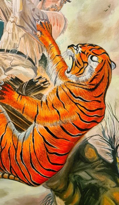 Pictura, Tablou pe panza in ulei, tigrul 50x70