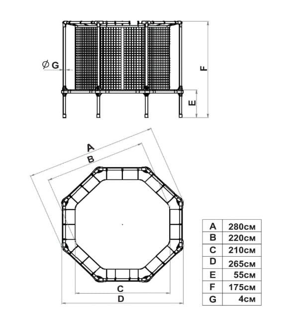 Батут "Leco", диаметр 280 см.