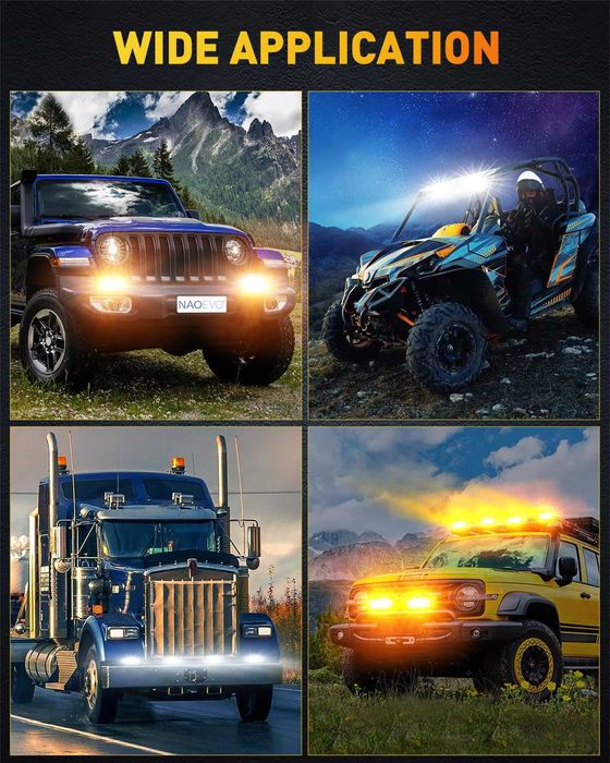 15.5 cm 7D Диоден Прожектор Халоген Лед Бар 120W Бяла и Жълта светлина