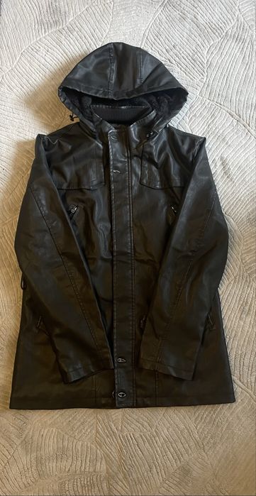 Geaca de piele neagra -  L XL