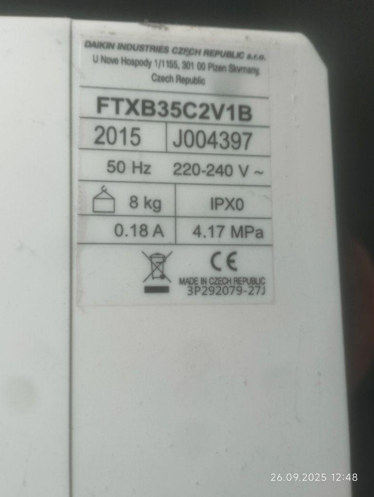 Климатик Daikin FTXB35C2V1B 12BTU