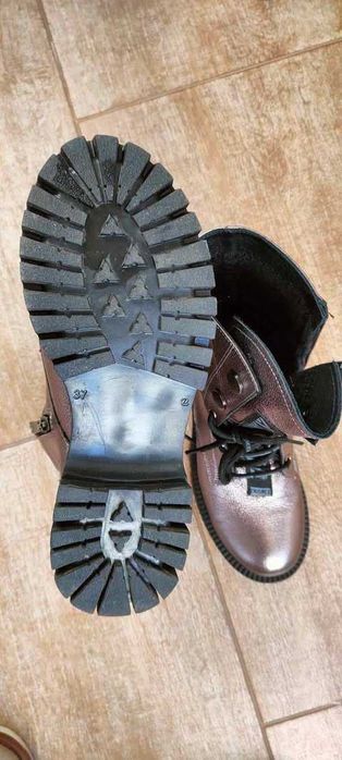 дамски боти естествена кожа, сребрист цвят