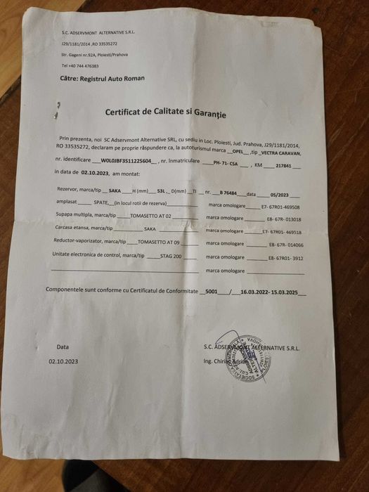 Vand  butelie GPL – 60 litri SAKA