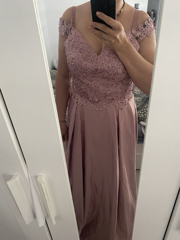 Rochie eveniment/seara roz pudrat   L-XL