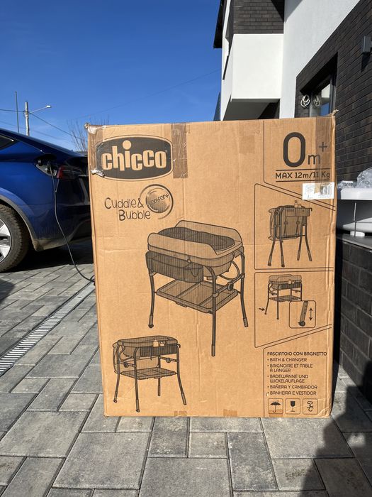 Cadita cu masa de infasat Chicco, Dots, 0luni+