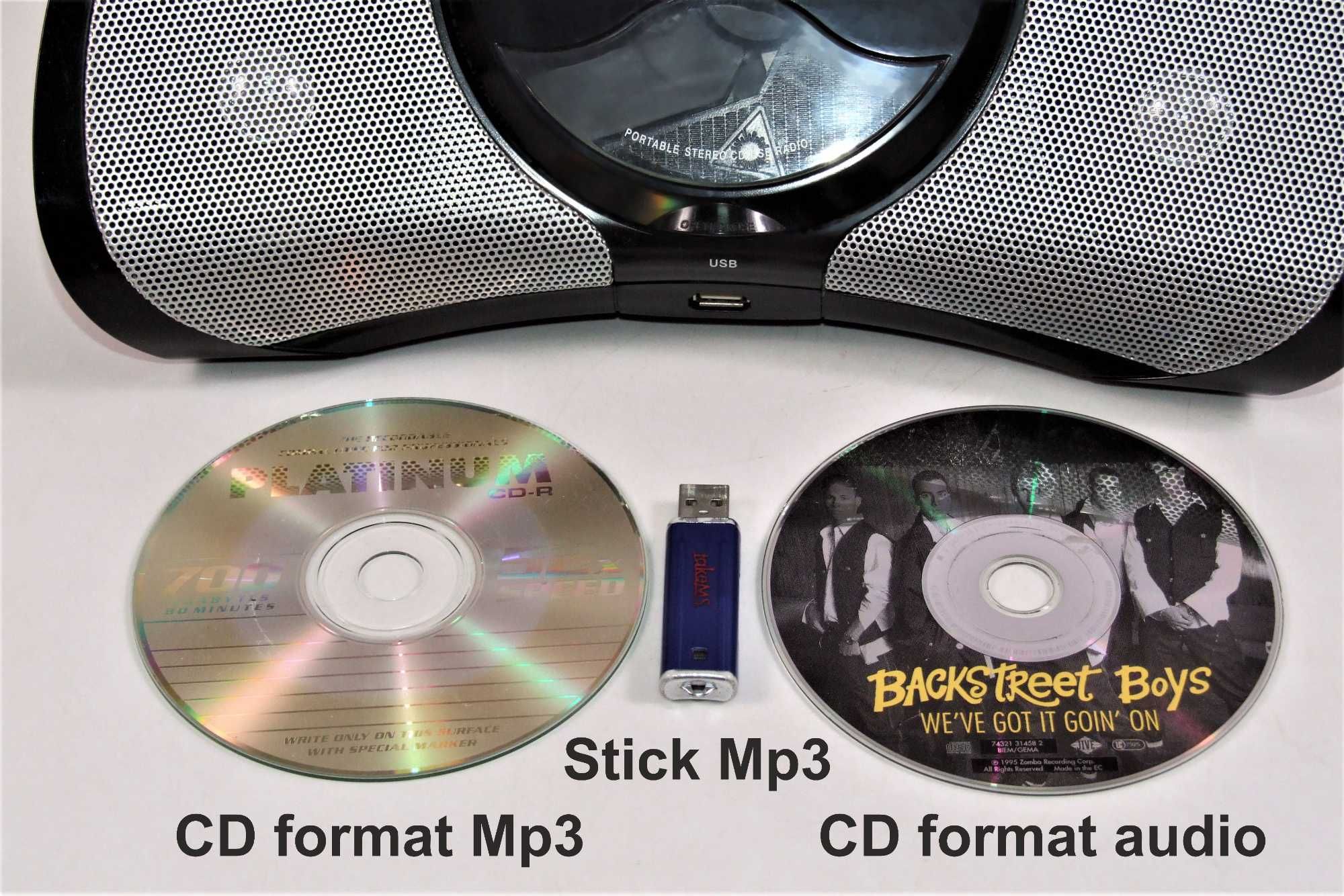 CD/USB Player MP3 - Radio AEG, priza si baterii, Germany, NOU