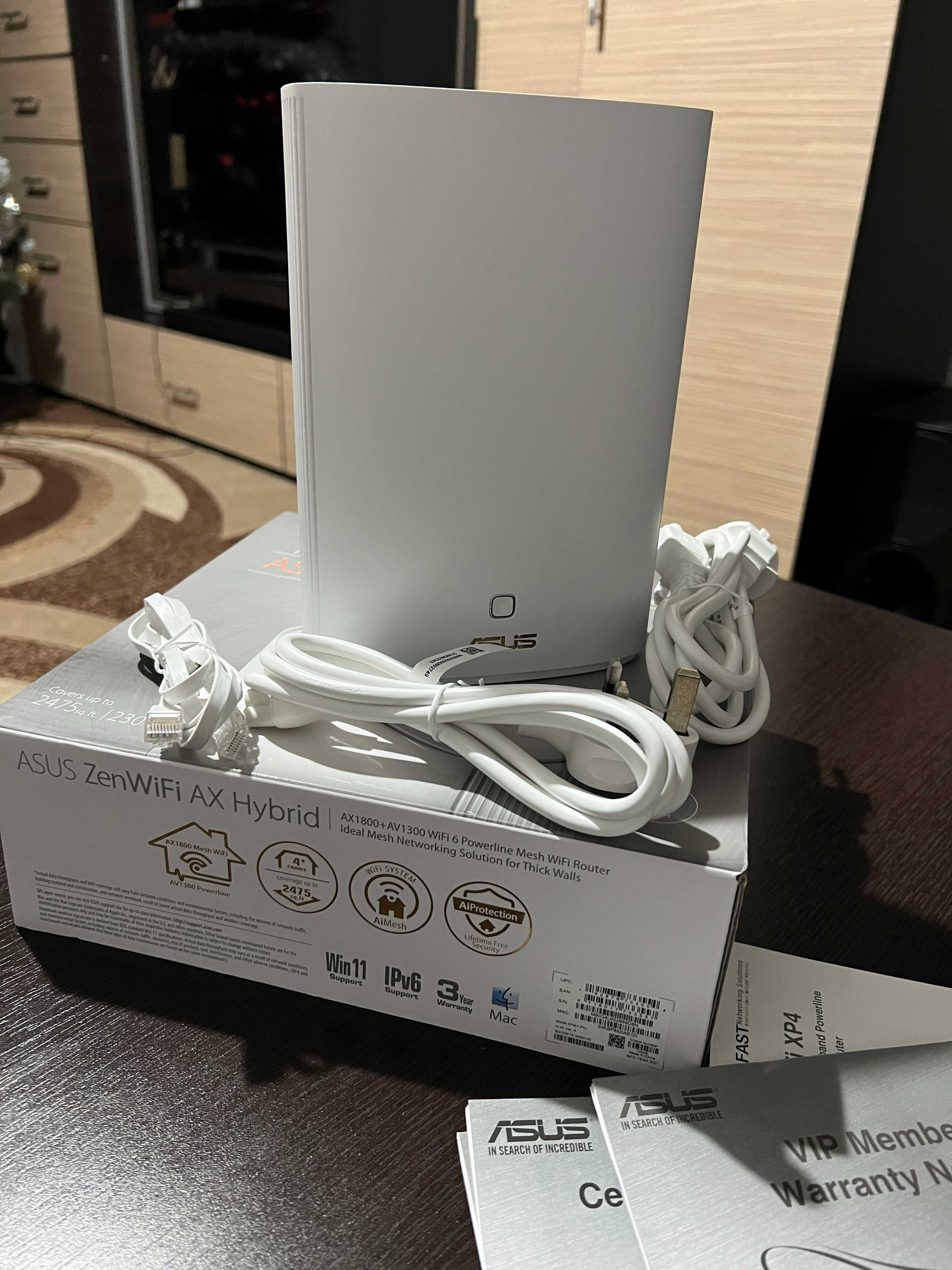 Router Wireless ASUS ZenWiFi AX Hybrid XP4(1-Pack), AX1800, Wi-Fi 6