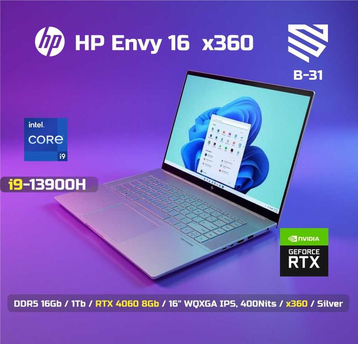 HP Envy 16-h1023dx / i9-13900H / 16Gb D5 / 1Tb / RTX4060 8Gb