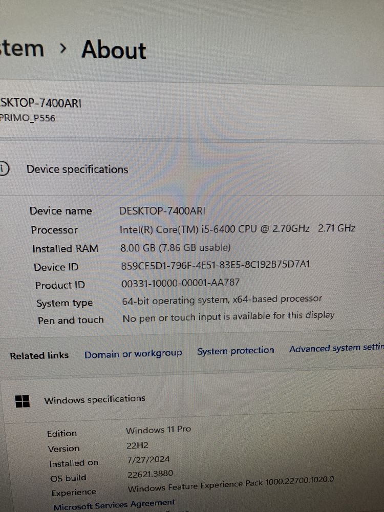 Fujitsu Esprimo i5 Gen 6 ; SSD 256 GB 2 TB HDD