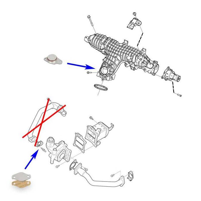 Тапа Тапи за ЕГР EGR колектор Volvo  XC60 S60 2.0 D3 D4 ZU_EGR_152/42Z