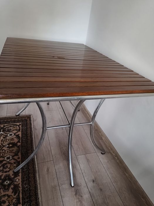 NOU Masă+4 scaune lemn TEAK/aluminiu