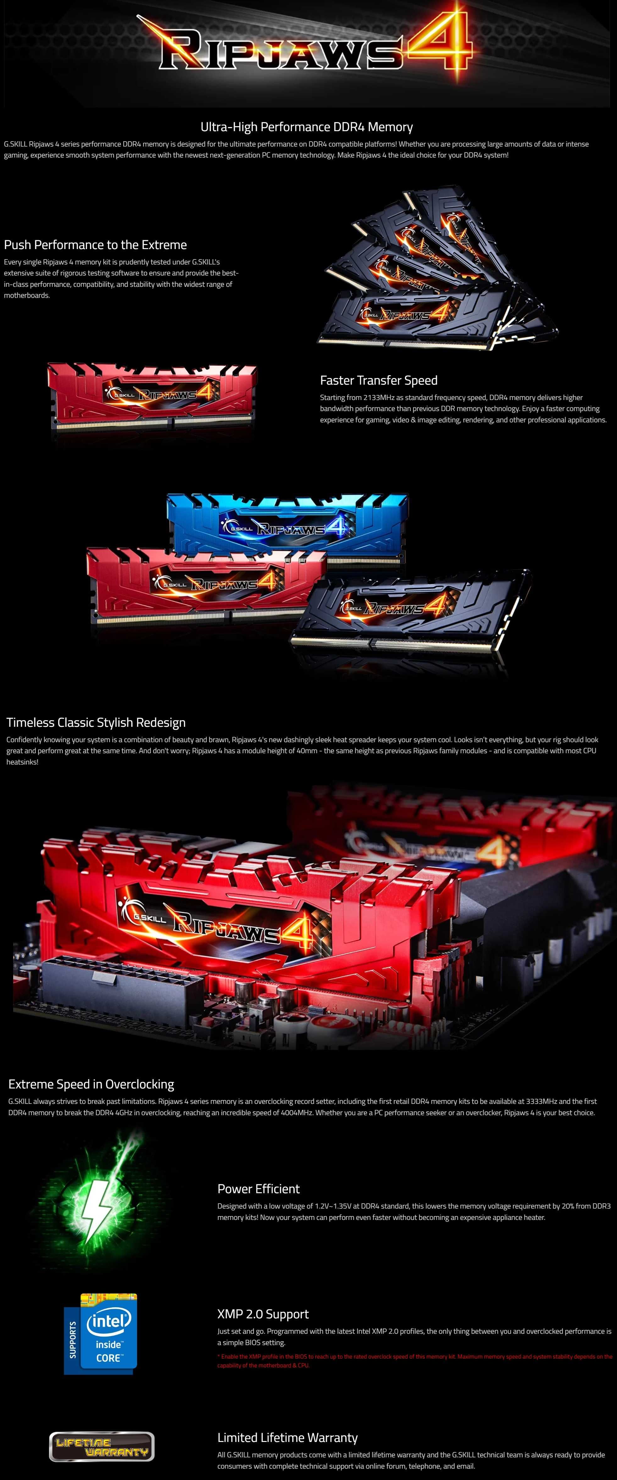 RAM 16GB 2x8gb G.SKILL Ripjaws 4 DDR4 2800Mhz