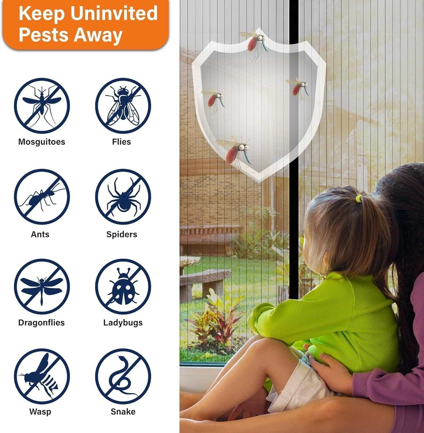Plasa anti-tantari pentru usa cu magnet 210x100 cm protectie insecte